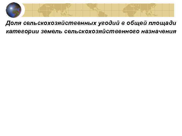 Доля сельскохозяйственных угодий в общей площади категории земель сельскохозяйственного назначения 