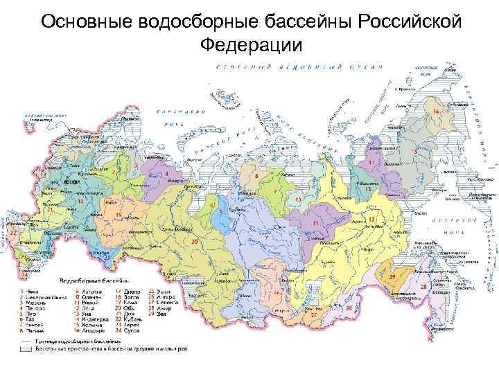 Основные водосборные бассейны Российской Федерации 