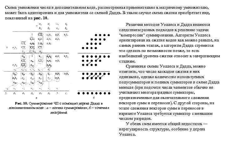 Схема умножения чисел в дополнительном коде, рассмотренная применительно к матричному умножителю, может быть адаптирована