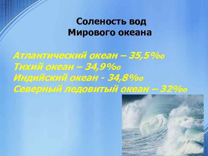 Воды мирового океана 6 класс география презентация