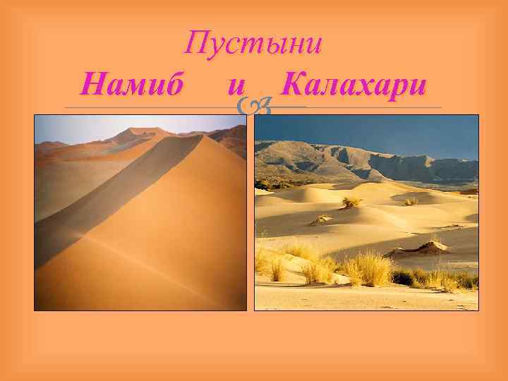 Пустыни Намиб и Калахари 