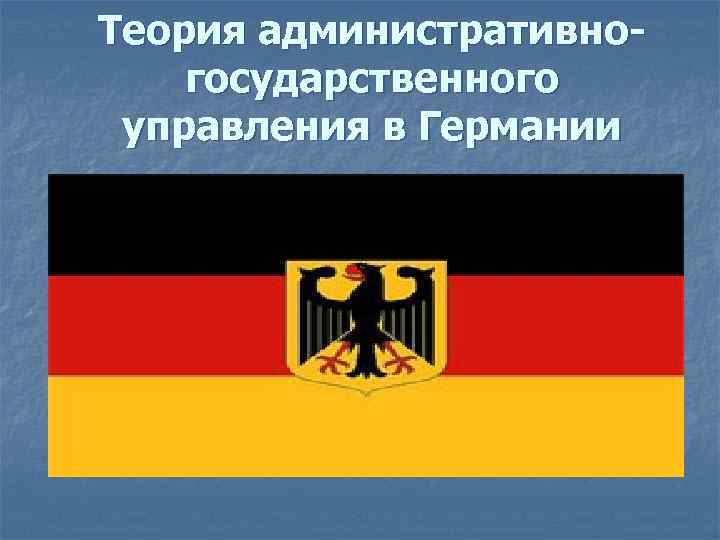 Теория административногосударственного управления в Германии 