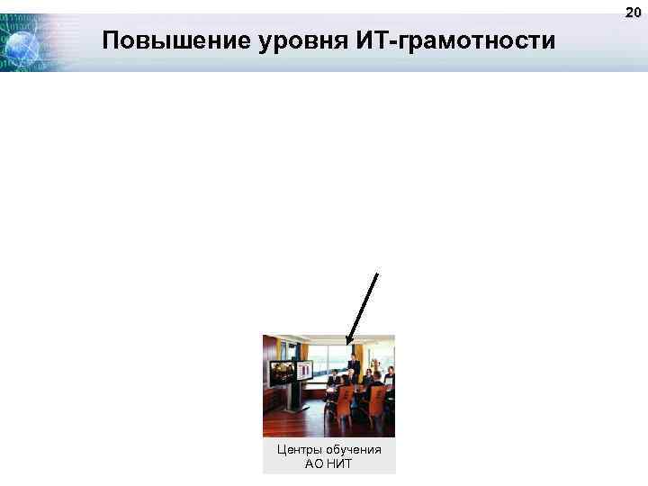 20 Повышение уровня ИТ-грамотности Центры обучения АО НИТ 