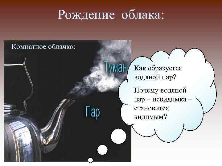 Рождение облака: Комнатное облачко: Как образуется водяной пар? Почему водяной пар – невидимка –