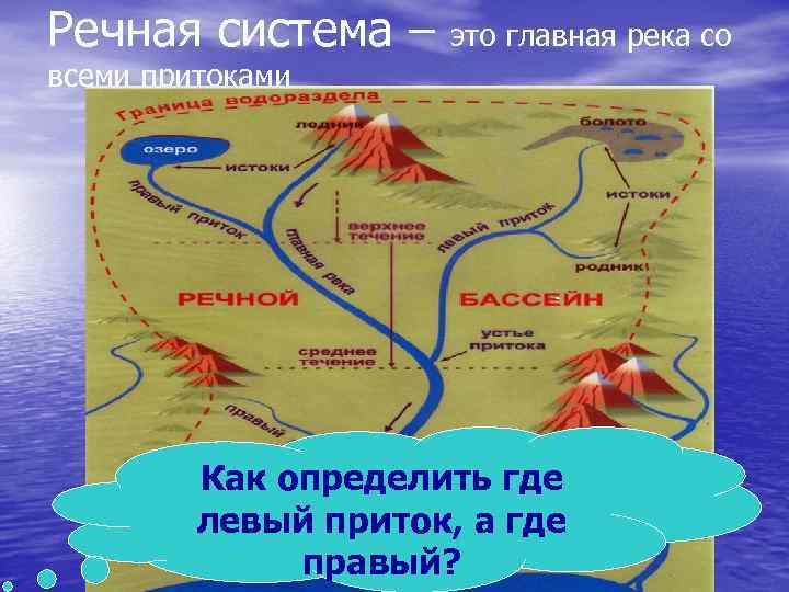 Речная система – это главная река со всеми притоками Как определить где левый приток,