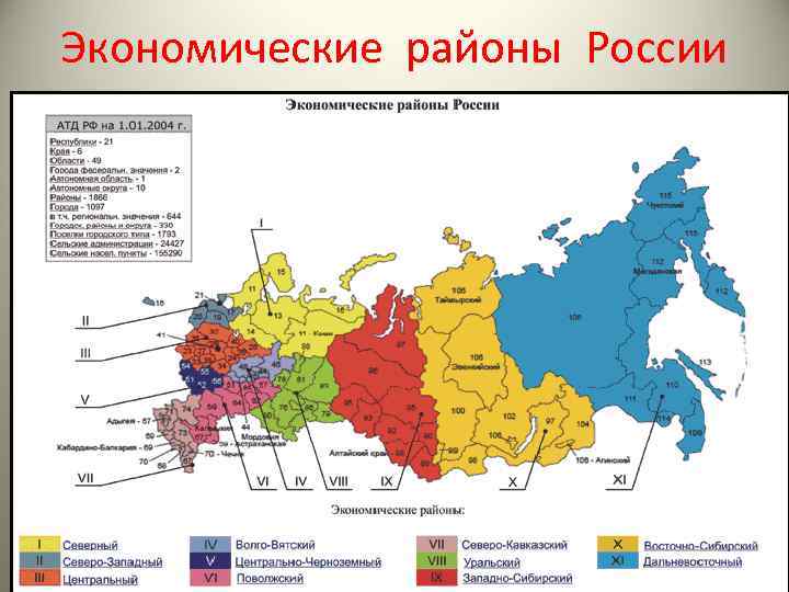 Экономические районы России 