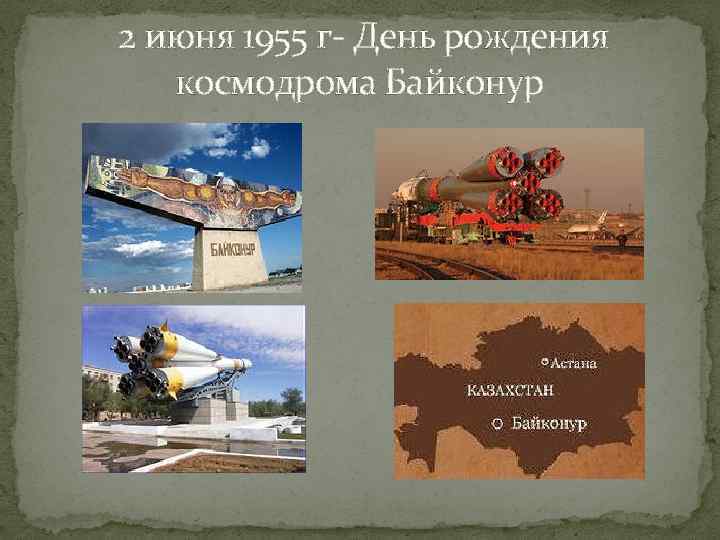 2 июня 1955 г- День рождения космодрома Байконур 