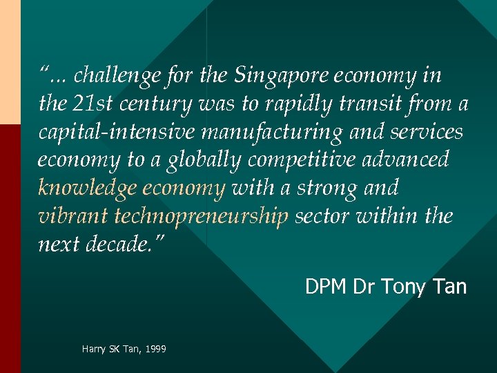“. . . challenge for the Singapore economy in the 21 st century was