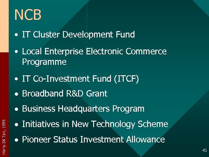 NCB • IT Cluster Development Fund • Local Enterprise Electronic Commerce Programme • IT
