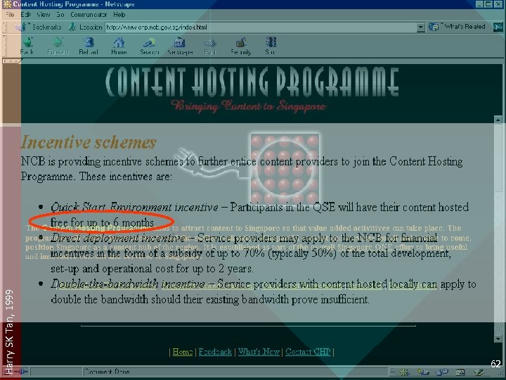 Harry SK Tan, 1999 62 