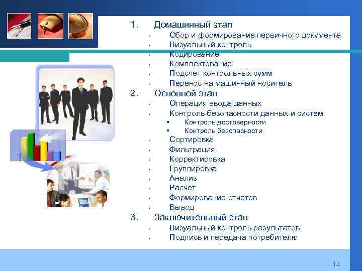 1. Домашинный этап § § § 2. Сбор и формирование первичного документа Визуальный контроль