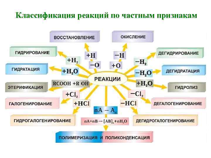 Классификация реакций по частным признакам 