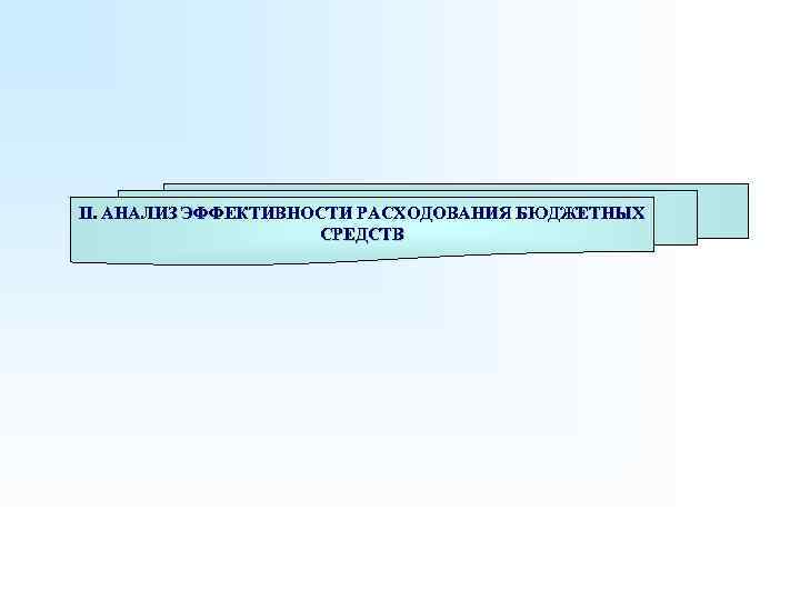 II. АНАЛИЗ ЭФФЕКТИВНОСТИ РАСХОДОВАНИЯ БЮДЖЕТНЫХ СРЕДСТВ 