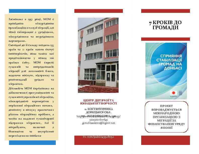 Заснована в 1951 році, МОМ є провідною 7 КРОКІВ ДО ГРОМАДИ міжурядовою організацією в