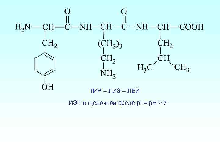  ТИР – ЛИЗ – ЛЕЙ ИЭТ в щелочной среде p. I = p.