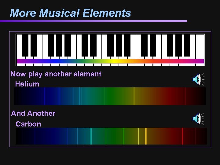 More Musical Elements Now play another element Helium And Another Carbon 