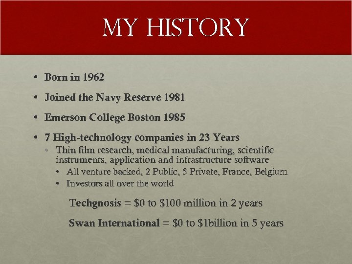 My History • Born in 1962 • Joined the Navy Reserve 1981 • Emerson