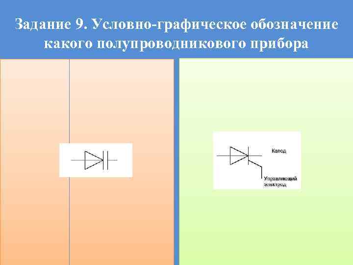 Задание 9. Условно-графическое обозначение какого полупроводникового прибора 