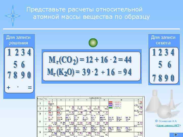 Представьте расчеты относительной атомной массы вещества по образцу Для записи решения Для записи ответа