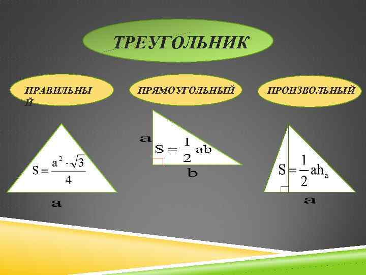 ТРЕУГОЛЬНИК ПРАВИЛЬНЫ Й ПРЯМОУГОЛЬНЫЙ ПРОИЗВОЛЬНЫЙ 