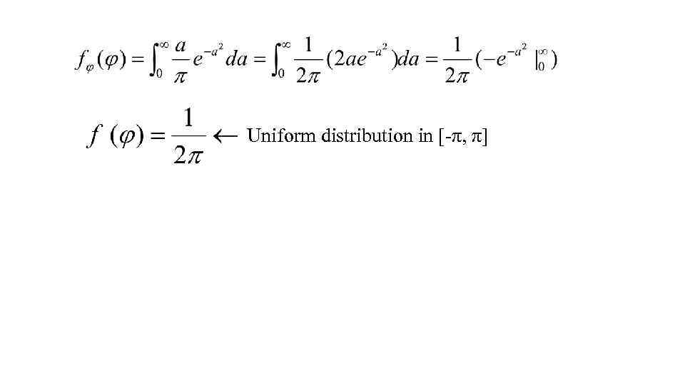 Uniform distribution in [-π, π] 