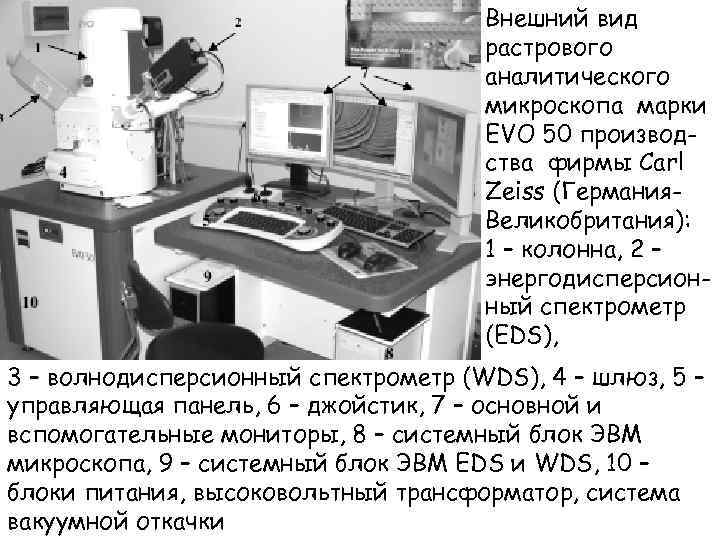 Внешний вид растрового аналитического микроскопа марки EVO 50 производства фирмы Carl Zeiss (Германия. Великобритания):
