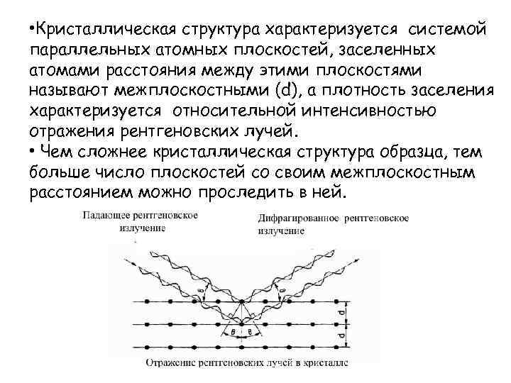 Структура характеризуется. Расстояние между атомными плоскостями кристалла. Расстояние между кристаллическими плоскостями. Определение межплоскостного расстояния кристаллической решетки. Формула расстояния между атомными плоскостями.