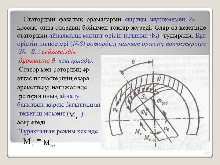 Статордың фазалық орамаларын сыртқы жүктемемен Zn қоссақ, онда олардың бойымен токтар жүреді. Олар өз