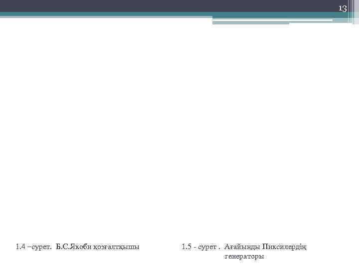 13 1. 4 –сурет. Б. С. Якоби қозғалтқышы 1. 5 - сурет. Ағайынды Пиксилердің