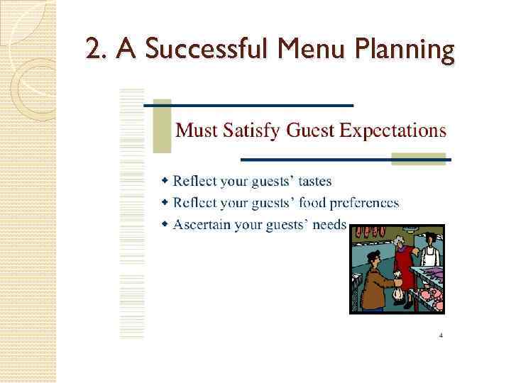 2. A Successful Menu Planning 
