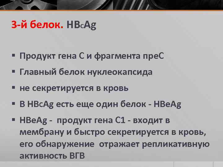 3 -й белок. HBСAg § Продукт гена С и фрагмента пре. С § Главный