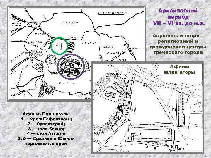 Архаический период VII – VI вв. до н. э. Акрополь и агора – религиозный