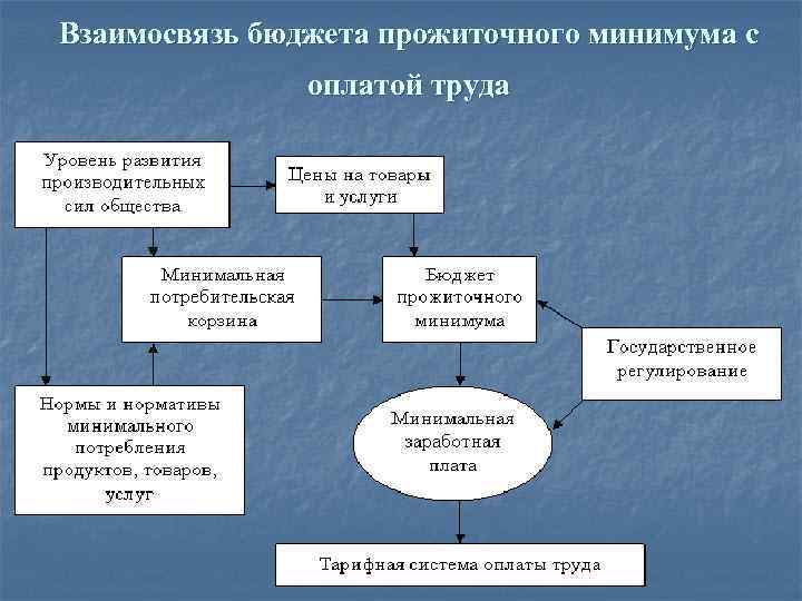 Взаимосвязь бюджета прожиточного минимума с оплатой труда 