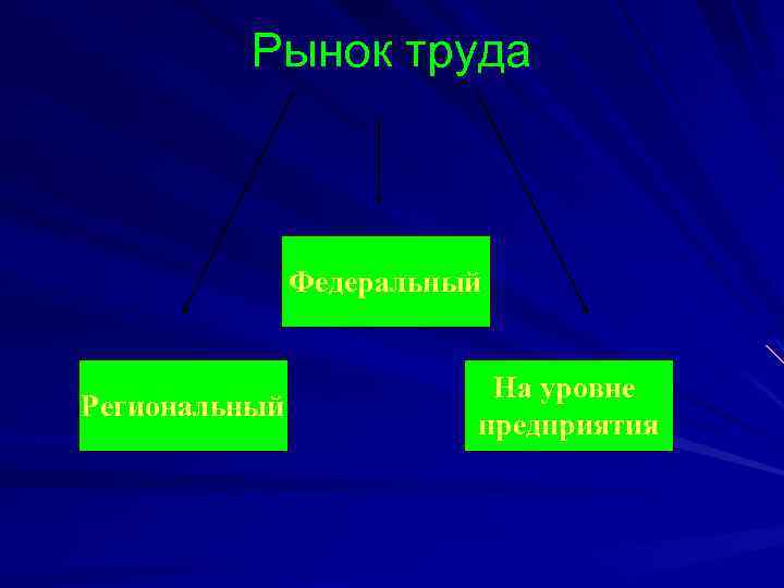Рынок труда Федеральный Региональный На уровне предприятия 