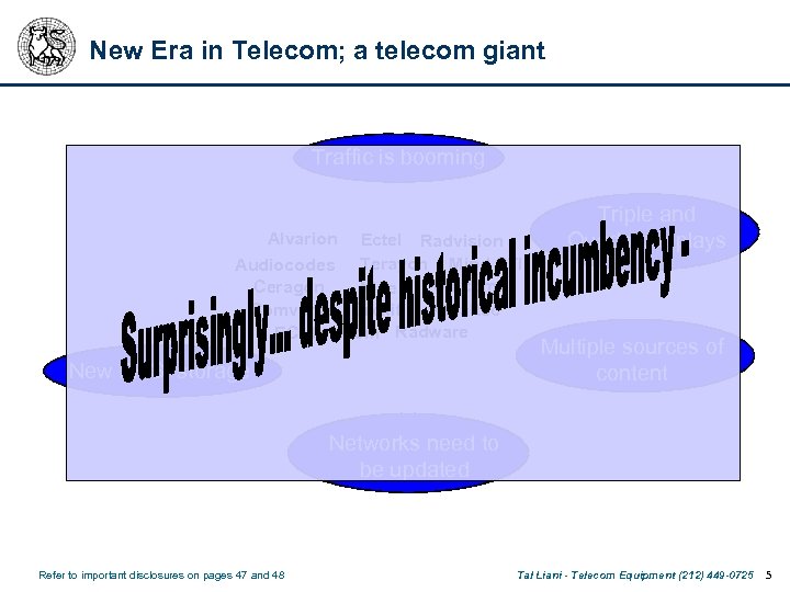 New Era in Telecom; a telecom giant Traffic is booming Alvarion Ectel Radvision Audiocodes