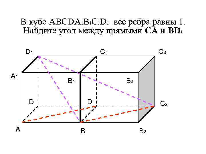 В кубе ABCDA 1 B 1 C 1 D 1 все ребра равны 1.