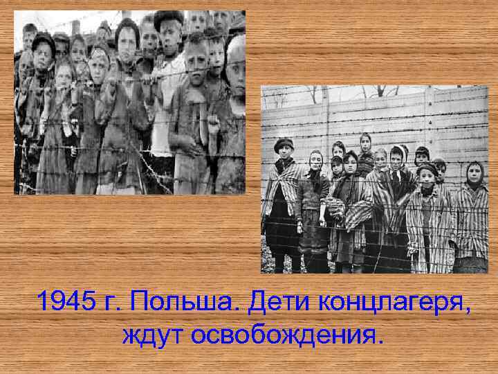 1945 г. Польша. Дети концлагеря, ждут освобождения. 