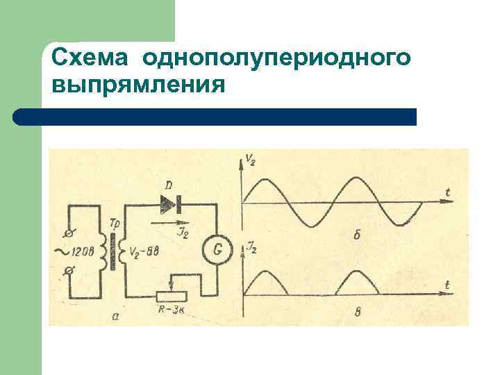 Схема однополупериодного выпрямления 