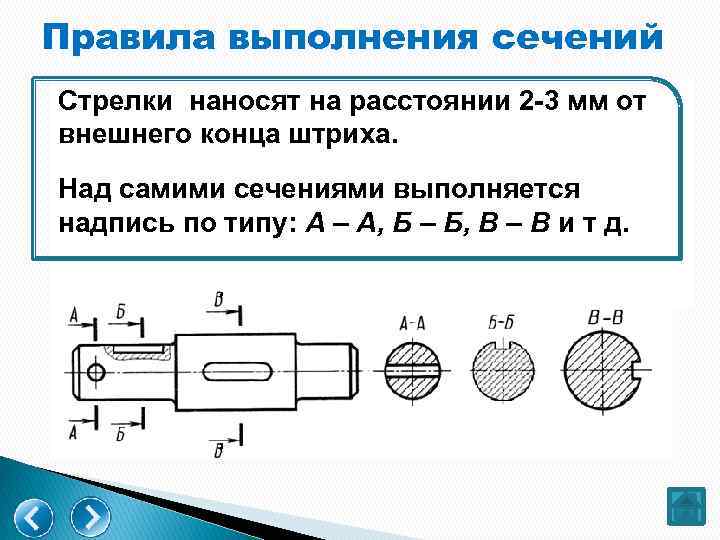 Найдите правильное сечение