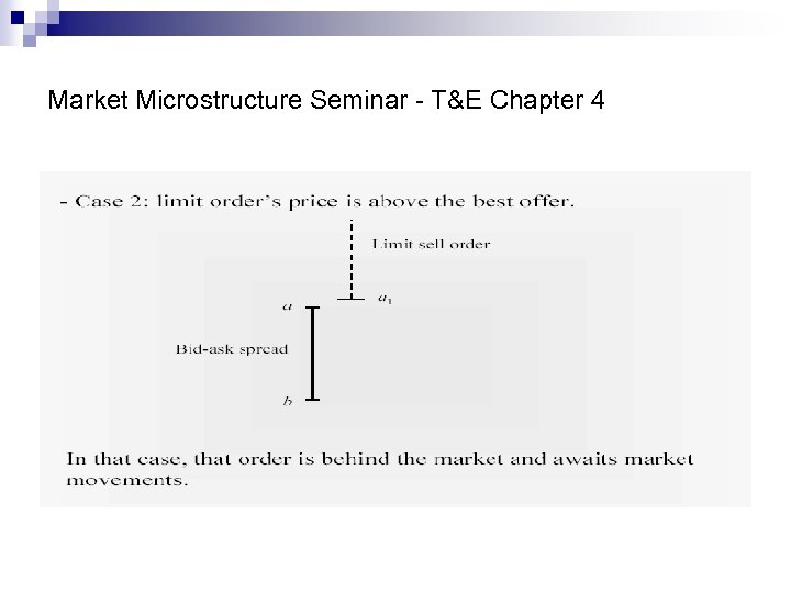 Market Microstructure Seminar - T&E Chapter 4 