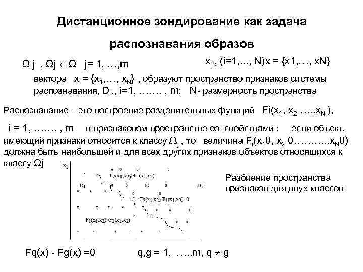 Дистанционное зондирование как задача распознавания образов xi , (i=1, . . . , N)