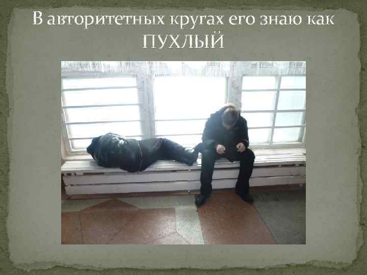 В авторитетных кругах его знаю как ПУХЛЫЙ 