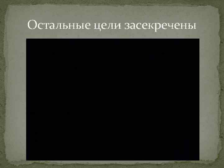 Остальные цели засекречены 