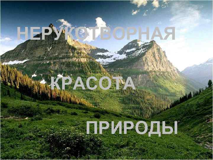 НЕРУКОТВОРНАЯ КРАСОТА ПРИРОДЫ 