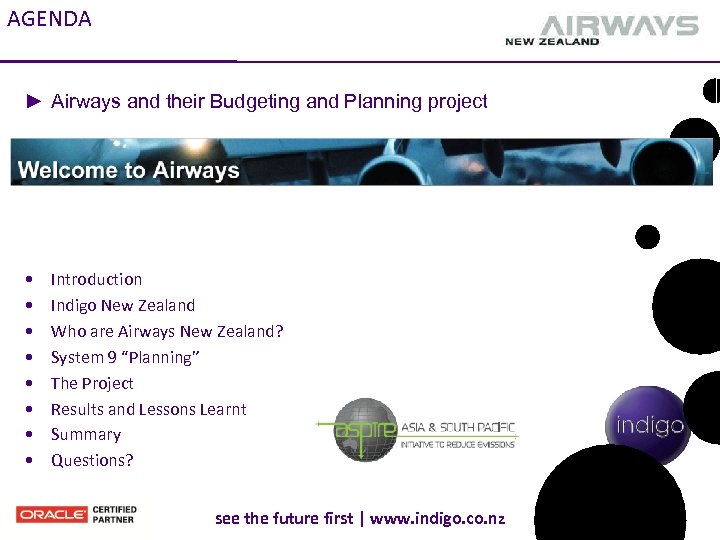 AGENDA ► Airways and their Budgeting and Planning project • • Introduction Indigo New