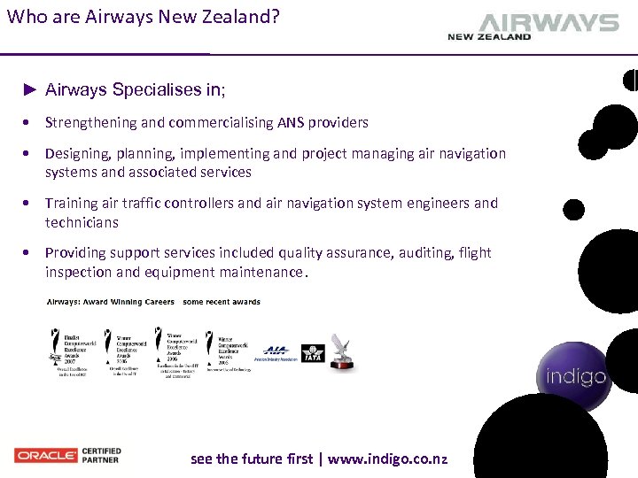 Who are Airways New Zealand? ► Airways Specialises in; • Strengthening and commercialising ANS