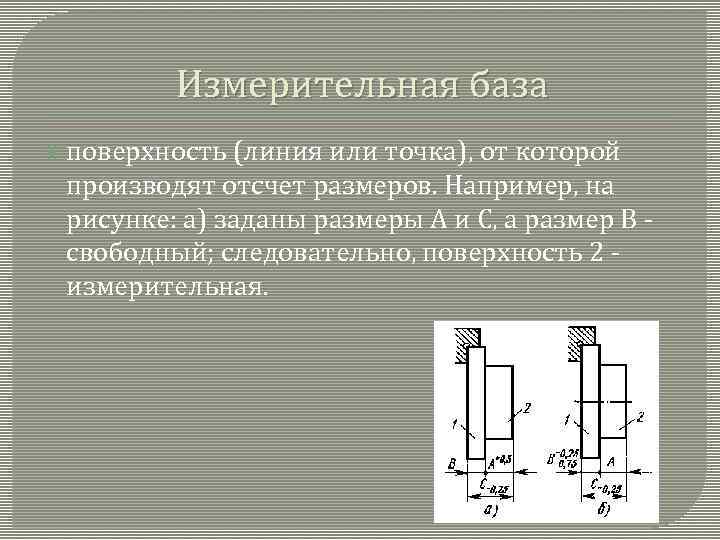 Измерительная база на чертеже