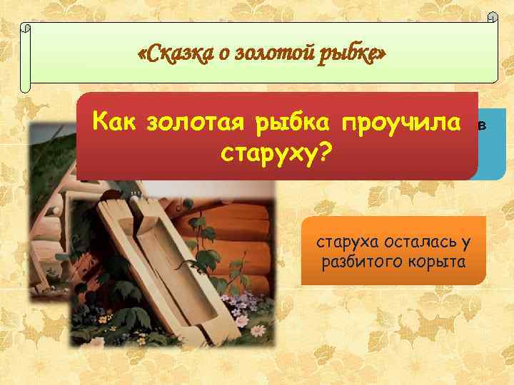  «Сказка о золотой рыбке» Сколько раз прожили старик лет проучила Как золотая рыбказакидывалвместе