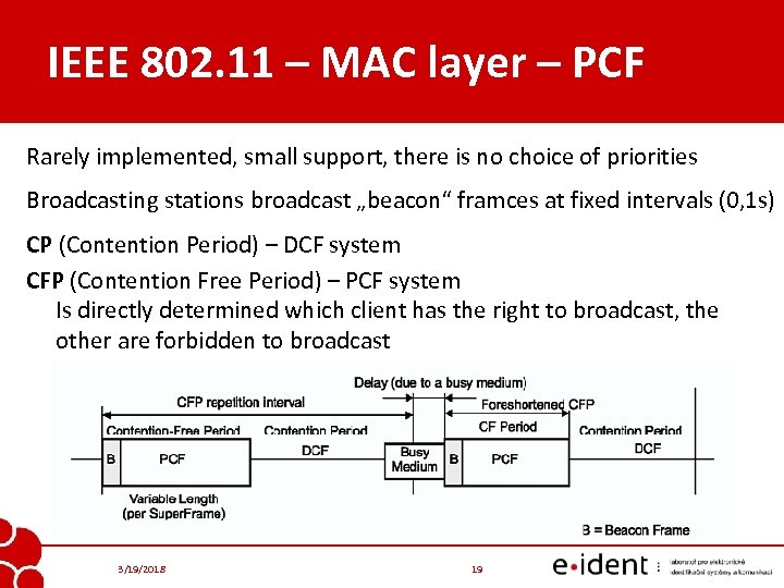 IEEE 802. 11 – MAC layer – PCF Rarely implemented, small support, there is