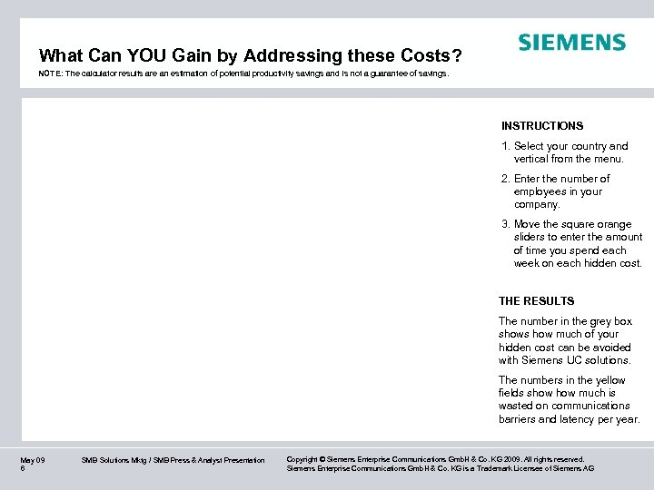 What Can YOU Gain by Addressing these Costs? NOTE: The calculator results are an